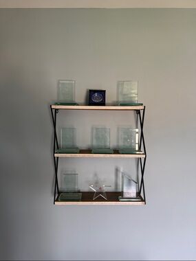 Hobby Lobby Black Frame and Natural Wood Wall Shelf